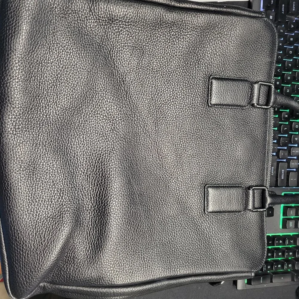 MCM Black Leather Briefcase w/COA (Strap Not Included)